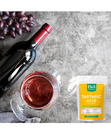 Tartaric acid (1lb) by Elo s Premium |100% All-Natural Food Grade Food Additive & Antioxidant| Packed In Canada| Non-GMO Kosher and Halal Friendly Gluten Free| Used As An Acidulant In Grape/Lime Drinks Gelatin Desserts Jams Sour Candy and More - Buy Online on GoSupps.com