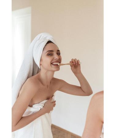 Smilebite Bamboo Toothbrush - Eco-Friendly Vegan Plastic-Free Dental Care for Adults | Sustainable White Nylon Bristles - Buy Online on GoSupps.com