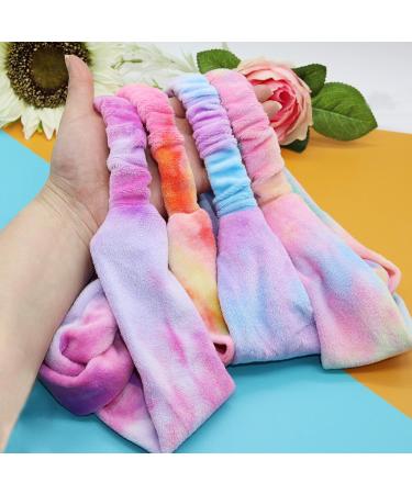 4 Pack Tie Dye Spa Headbands for Girls - Soft Non-Slip Turban Headwraps - Stretch Tie-Dye Hair Accessories - Sleepover Party Essential - Buy Online on GoSupps.com