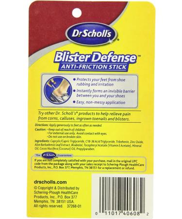 Dr. Scholl's Blister Defense Stick 0.3oz (Pack of 4) - Prevent Blisters with this Protective Stick - Buy Online on GoSupps.com