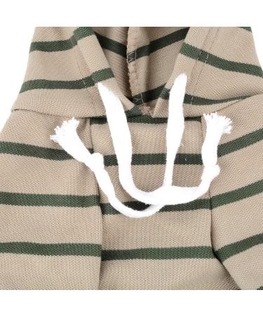Zweitea Striped Hoodie Shirts for Small & Medium Dogs | Soft Short Sleeve Sweater | Stylish Puppy Clothes in Khaki - Buy Online on GoSupps.com
