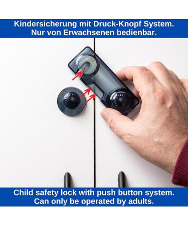Universal Child Lock Safety Kit - 6 Transparent Black Door Locks for Cabinets & Drawers | Secure Baby Protection with Special Adhesive - Buy Online on GoSupps.com