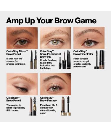 Revlon ColorStay Micro Eyebrow Pencil 454 Medium Brown | Waterproof, Smudgeproof, Argan & Marula Oil, Spoolie Brush | Pack of 1 - Buy Online on GoSupps.com