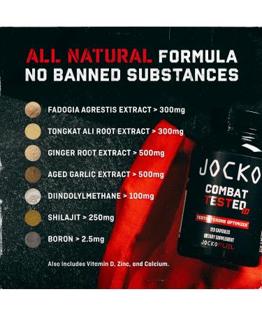 Jocko Fuel Test Booster for Men - Natural Stamina & Strength Enhancer - Muscle Builder with Ginger Root Shiljat & Tongkat Ali 120ct - Buy Online on GoSupps.com