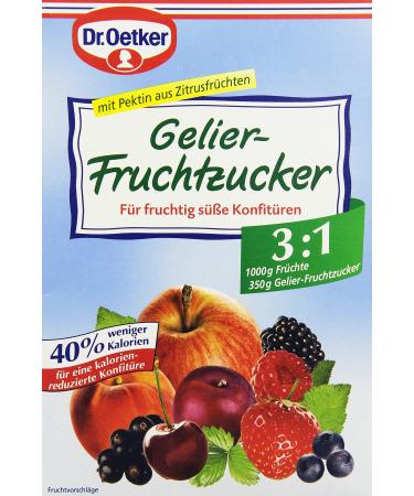 Dr.Oetker gelier-fruit sugar 350 g gelier fruit sugar with sugar and sweeteners for yourself to make jams jams & jellies fruity sweet 40% fewer calories vegan