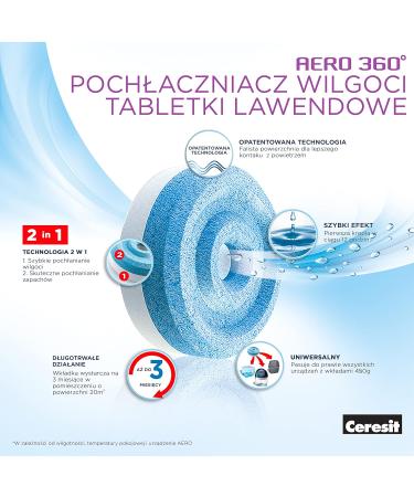 Buy Ceresit Stop Wilgoci Aero 360 - 1 Lavender + 3 Neutral Refills | Moisture Absorbing Odor Neutralizers | International Shipping Available - Buy Online on GoSupps.com