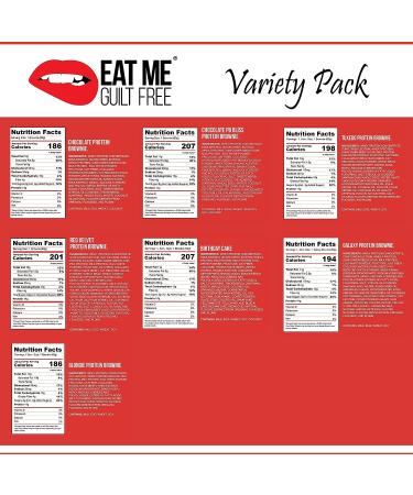 Eat Me Guilt Free Protein Brownie Variety Pack Sampler - 12ct | Low Carb, Low Sugar, Keto-Friendly - Buy Online on GoSupps.com