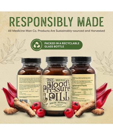 Blood Pressure Pill: Natural Herbal Capsules with Hawthorn, Rosella, Hibiscus & Ginger - 120ct, Organic Supplement for Lowering High Blood Pressure - Buy Online on GoSupps.com