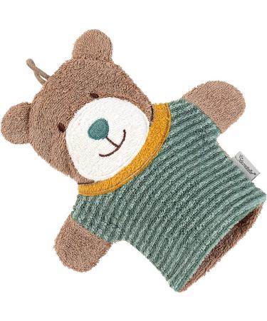 Buy Sterntaler Bear Ben Hooded Bathing Towel & Washing Glove Bundle - Ideal for Infants 0 Months Green - 80x80 cm Towel & 22x24 cm Glove - International Shipping Available - Buy Online on GoSupps.com