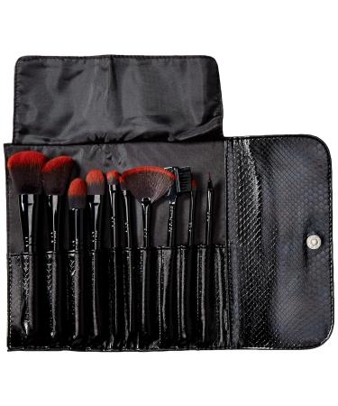 Buy Bellaterra Cosmetics 10-Piece Makeup Brush Set | Natural Synthetic Bristles | Black - International Shipping Available - Buy Online on GoSupps.com