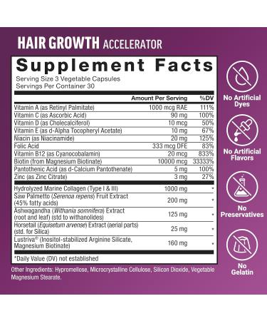 Force Factor Hair Growth Accelerator Capsules 90 Capsules + Amazing Ashwa Complete Calm Support with KSM-66 Ashwagandha Blueberry Pomegranate 60 Soft Chews - Buy Online on GoSupps.com