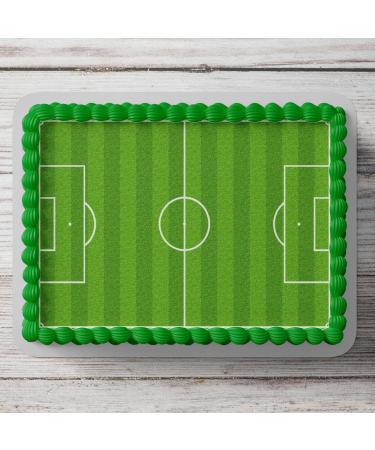 Football Field Pitch Rectangular Edible Icing Cake Topper Rectangle Costco Decoration