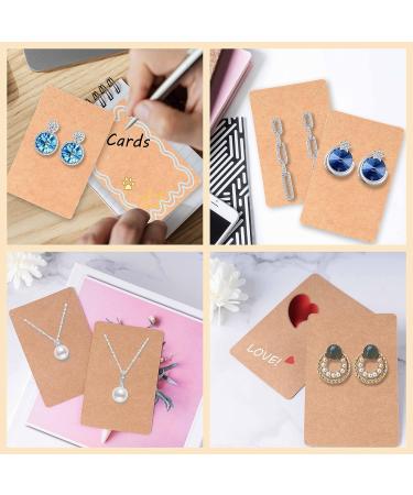Earring Cards Set with 100 Holder Cards, 200 Backs, and 100 Jewelry Packaging - Brown | 3.5x2.4 Inches - Buy Online on GoSupps.com