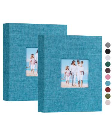 Mublalbum Small Photo Album 4x6 Photos 2 Pack Linen Cover Each Mini Photo Book 26 Pages Holds 52 Vertical 4x6 Pictures for Artwork Postcards or Picture Storage (Blue) 2 Pack 4x6 Inch Blue