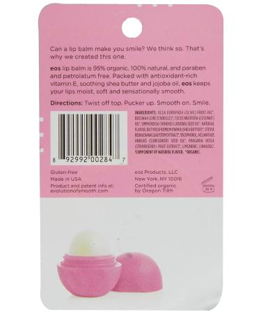 EOS Organic Lip Balm Sphere - Strawberry Sorbet (0.25 Oz) | Nourishing & Hydrating Lip Care | International Shipping Available - Buy Online on GoSupps.com