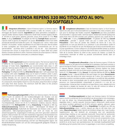 LABOTTEGADEGLIINTEGRATORI SERENOA REPENS 140 SOFTGELS WITH 320 MG OIL STANDARDIZED AT 90 SOFT CAPSULES FOR THE PROSTATE AND URINARY TRACT 1 SOFTGEL CAPSULE PER DAY - Buy Online on GoSupps.com