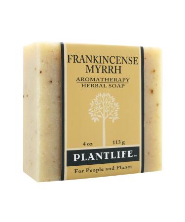 Plantlife Frankincense & Myrrh Bar Soap - Moisturizing and Soothing Soap for Your Skin - Hand Crafted Using Plant-Based Ingredients - Made in California 4oz Bar 4 Ounce (Pack of 1)