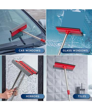 2-in-1 Window Squeegee with 55 Extension Pole | Window Cleaning Kit for Indoor/Outdoor Use | Multi-Use Glass Door & Car Windshield Cleaner - Buy Online on GoSupps.com