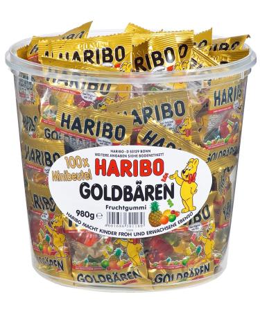 HARIBO Gold Bears Tin 2 x 100 mini bags (2 x 980g) 980 g (pack of 2)