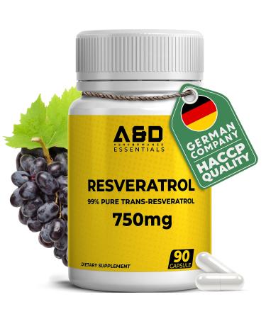 Resveratrol 500mg Capsules for Anti-Aging & Immune Protection | Quality Winner 2022 | 90 Capsules of Trans Resveratrol | Japanese Knotweed Resveratrol Anti Aging
