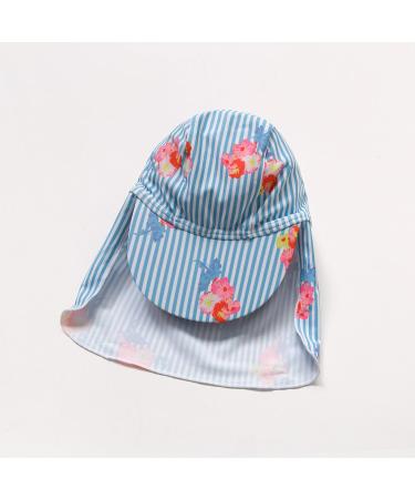 Bonverano Baby Girls Swimsuit UPF 50+ with Sun Cap, Blue Flowers, 2-3 Years - Buy Online on GoSupps.com