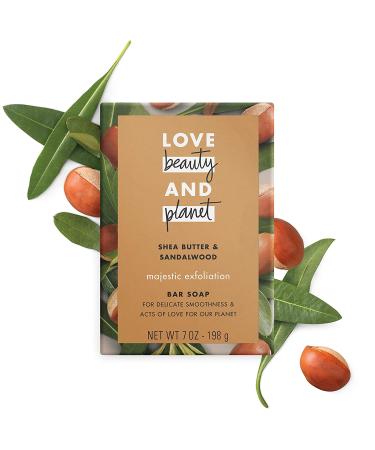 Love Beauty And Planet Shea Butter & Sandalwood Exfoliation Bar Soap 7 oz - Pack of 3 - Buy Online on GoSupps.com