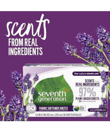 Seventh Generation Dryer Sheets - Fresh Lavender Fabric Softener 80 Count | Eco-Friendly Laundry Sheets for Softness & Freshness - Buy Online on GoSupps.com
