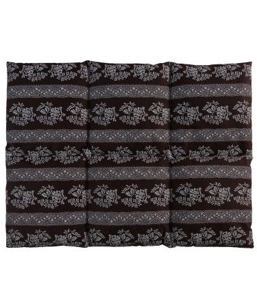 Rapeseed pillow large 40x30cm 6 -chamber - flower -brown - thermal pillow grain pillows e.g. as back pillow & abdominal pillow - rapeseed pillow 30x40 - Flower -brown