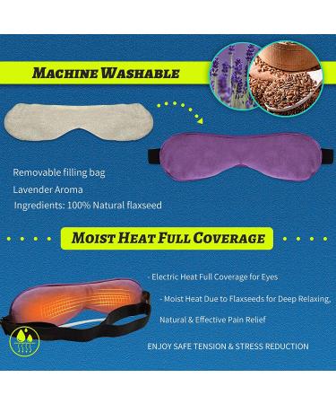 Heated Eye Mask with Detachable Flaxseed Fillings - USB Heating Compress for Dry, Tired, Puffy Eyes - Dark Circle, Blepharitis, Stye Relief in Purple - Buy Online on GoSupps.com