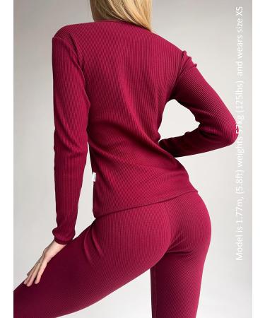 20 Color Ribbed Pyjama/Loungewear Set Unisex Boys Girls Women Men 5-6 Years Claret Red - Buy Online on GoSupps.com