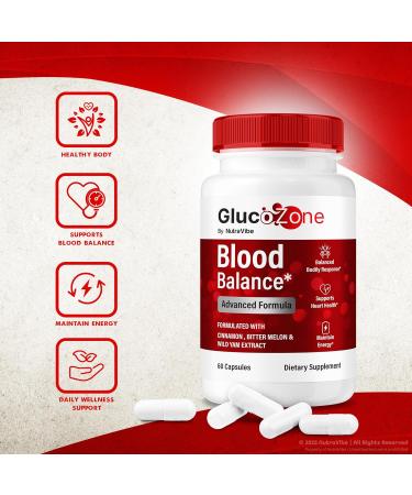 NutraVibe GlucoZone Gluco Zone Natural Formula with a Powerful Blend to Support Balanced Levels Steady Energy & Healthy Circulation | Easy-to-Swallow Pills for Daily Use (60 Capsules) - Buy Online on GoSupps.com