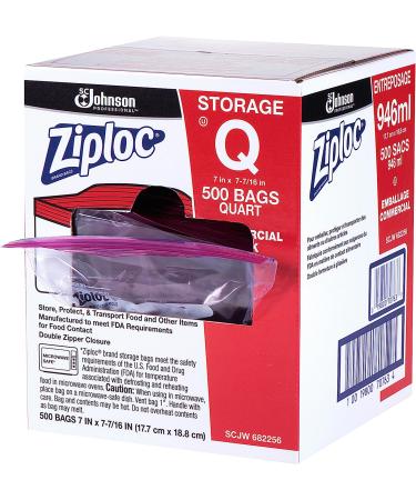 SC Johnson Ziploc Quart Food Storage Bags - 500 Count Medium with Grip 'n Seal Technology - Buy Online on GoSupps.com