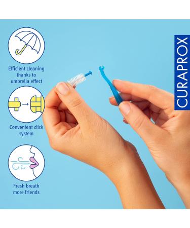 Curaprox Interdental Brush 410 Perio Refill Pack - 5 Blue Brushes 2.8mm Diameter 10mm Effectiveness - Optimal Oral Care - Buy Online on GoSupps.com