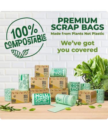 Holy Scrap! 13 Gallon Compostable Trash Bags - 100 Pack Kitchen, Bathroom, Yard Waste - Eco Friendly, Food Waste Compost Bags - 50 Count x 2 - Buy Online on GoSupps.com