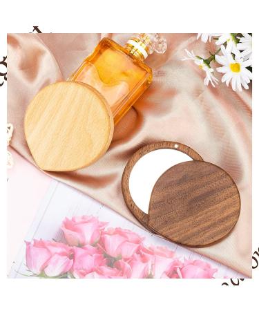 ZHUYIYI 2 PCS Handheld Makeup Mirror | Small Travel Size Wood Cosmetic Mirrors - Buy Online on GoSupps.com