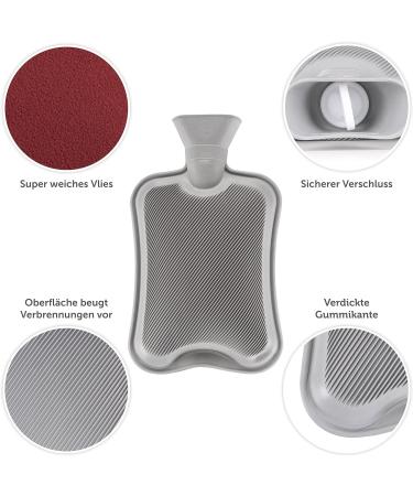 Blum Valley 1.5L Heat Bottle for Babies | Washable Fluffy Hot Water Bottle with Red Polar Cover | Safe Natural Rubber Bed Bottle - Buy Online on GoSupps.com