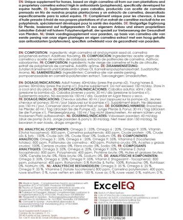 Excel Supplements Europe - 5L EQ Horse Feed Oil | Omega-3 Camelina Oil for Natural Shine & Anti-Inflammatory Care | Premium Horse Feed Supplement - Buy Online on GoSupps.com