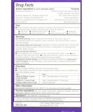 Nature's Way Umcka Cold + Flu Orange Chewables - 20 Tablets - Buy Online on GoSupps.com