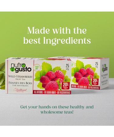 NutroGusto Tea Wild Strawberry 50 g - Buy Online on GoSupps.com