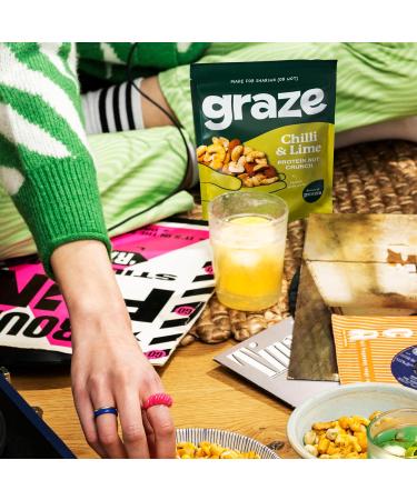 Graze - Chilli & Lime Savory Snacks - Vegan Savoury Snacks High in Protein & Fibre - Pack of 8 snacks Chilli&Lime 8 count - Buy Online on GoSupps.com