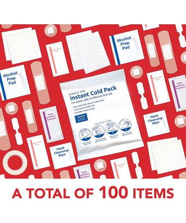 100 Piece All Health First Aid Kit with Traveling Case | On-The-Go Professional Kit for Travel, Work, School, Home, Car, Survival, Camping, Hiking - Buy Online on GoSupps.com