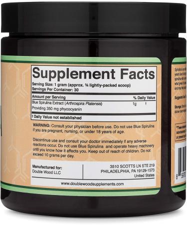Blue Spirulina Powder - 35% Phycocyanin Superfood from Blue-Green Algae | Smoothie Mix | Natural Food Coloring | 1 Month Supply - Buy Online on GoSupps.com
