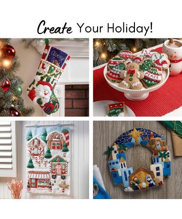Bucilla 18 Christmas Stocking Kit 86818 - Christmas Village Design - Buy Online on GoSupps.com