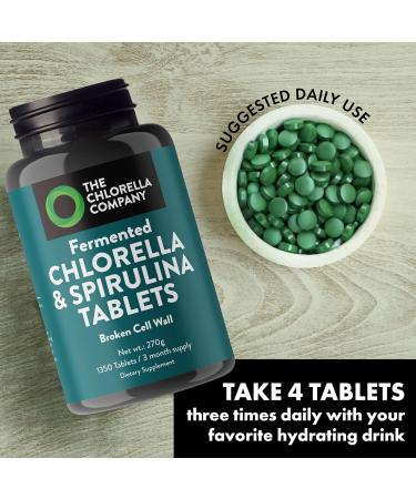 The Chlorella Company Fermented Chlorella & Spirulina Tablets | Broken Cell Wall | 3 Month Supply | Gluten-Free Vegan Non-GMO - Buy Online on GoSupps.com