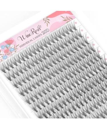 WineRozi 240 pcs 10D/20D Mixed Lash Clusters Extensions Handmade Lightweight False Eyelashes (20D 12-16mm) | DIY Home Eyelash Extensions - Buy Online on GoSupps.com
