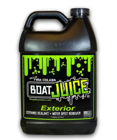 Boat Juice - Exterior Cleaner - Spray and Wipe Ceramic SiO2 Sealant - Water Spot Remover - Gloss Enhancer - Pina Colada Scent - 1 Gallon Refill Jug