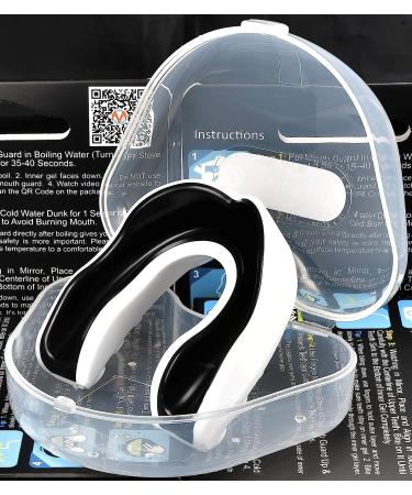 Oral Mart Adult Sports Mouth Guard - USA Flag & Vampire Fangs Design - 15 Colors - Football, Boxing, Karate, MMA - Hockey Mouthguard - Strapless - White/Black - Buy Online on GoSupps.com