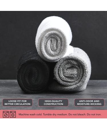 Diabetic Cotton Crew Socks 6 Pairs 10-13 Beige | Men's Women's Loose Fit Non-Binding - Buy Online on GoSupps.com