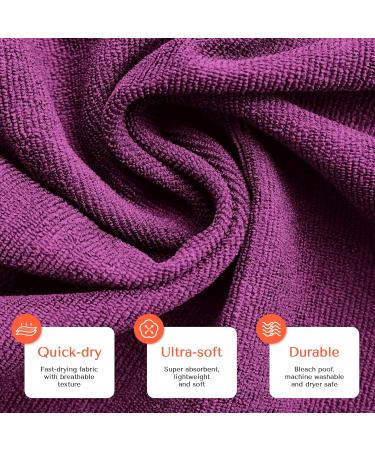 10 Pack TASALON Microfiber Hair Towel - Quick Dry Salon Towels - Ultra-Soft 29 x 16 Inches - Purple - Buy Online on GoSupps.com