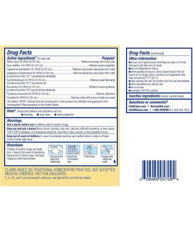 Boiron ColdCalm Baby 30 Dose Box - Relief from Cold Symptoms - Sterile & Non-Drowsy Drops - Buy Online on GoSupps.com